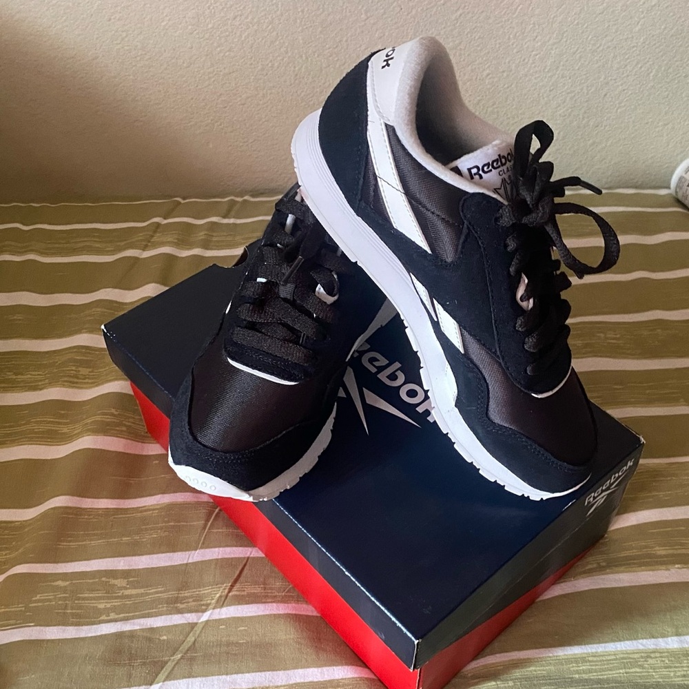 Reebok Classic Black and White Trainers
